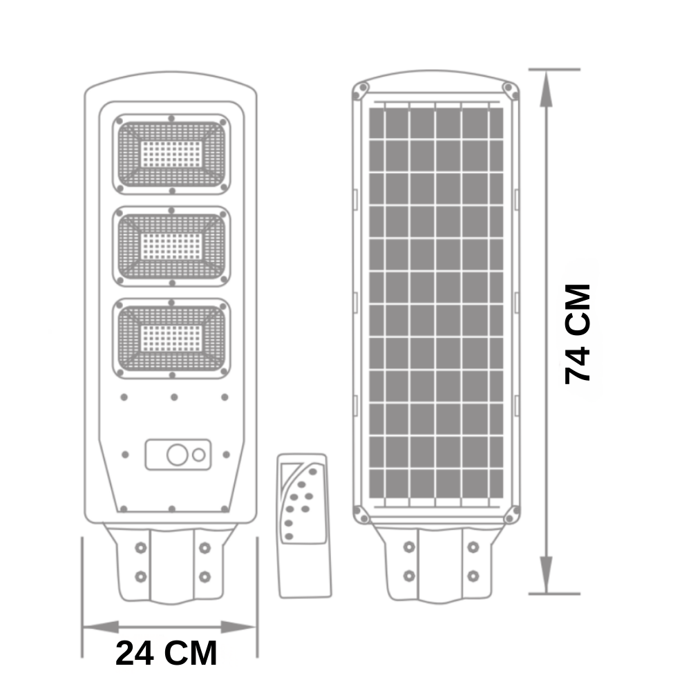 Welder 400W Solar Sokak Lambası 6500K IP65 Sensörlü Uzaktan Kumandalı Güneş Enerjili LED Aydınlatma - Görsel 5
