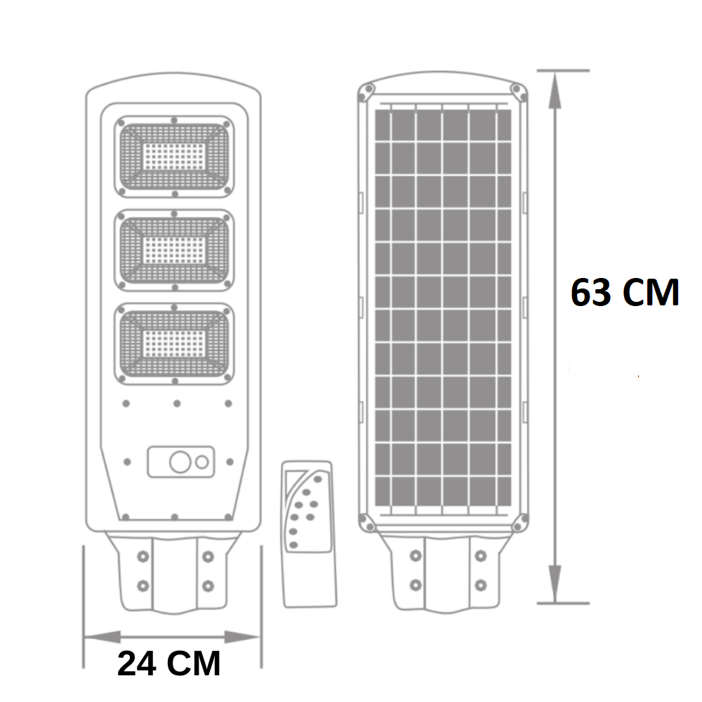 Welder 300W Solar Sokak Lambası 6500K IP65 Sensörlü Uzaktan Kumandalı Güneş Enerjili LED Aydınlatma - Görsel 2